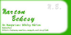 marton bekesy business card