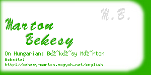 marton bekesy business card